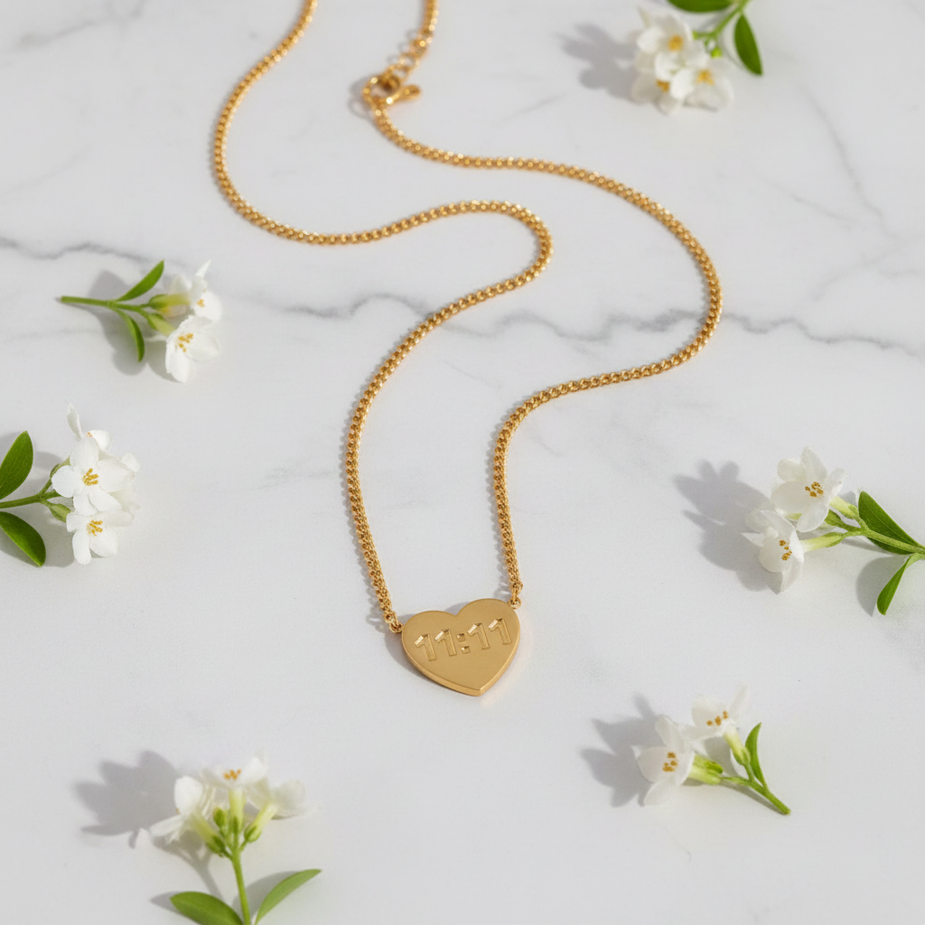 11:11 Necklace – White Marble