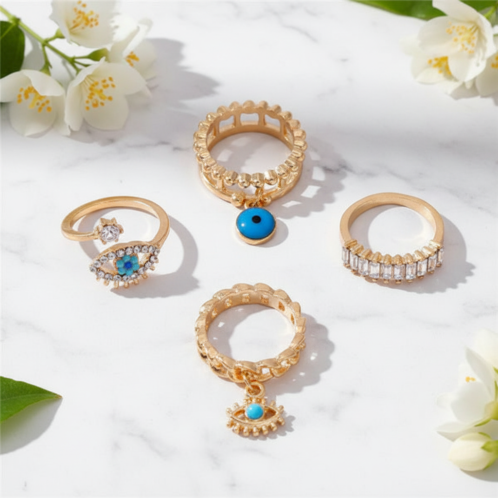 4-piece set on marble