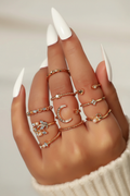 All 11 rings worn on hands