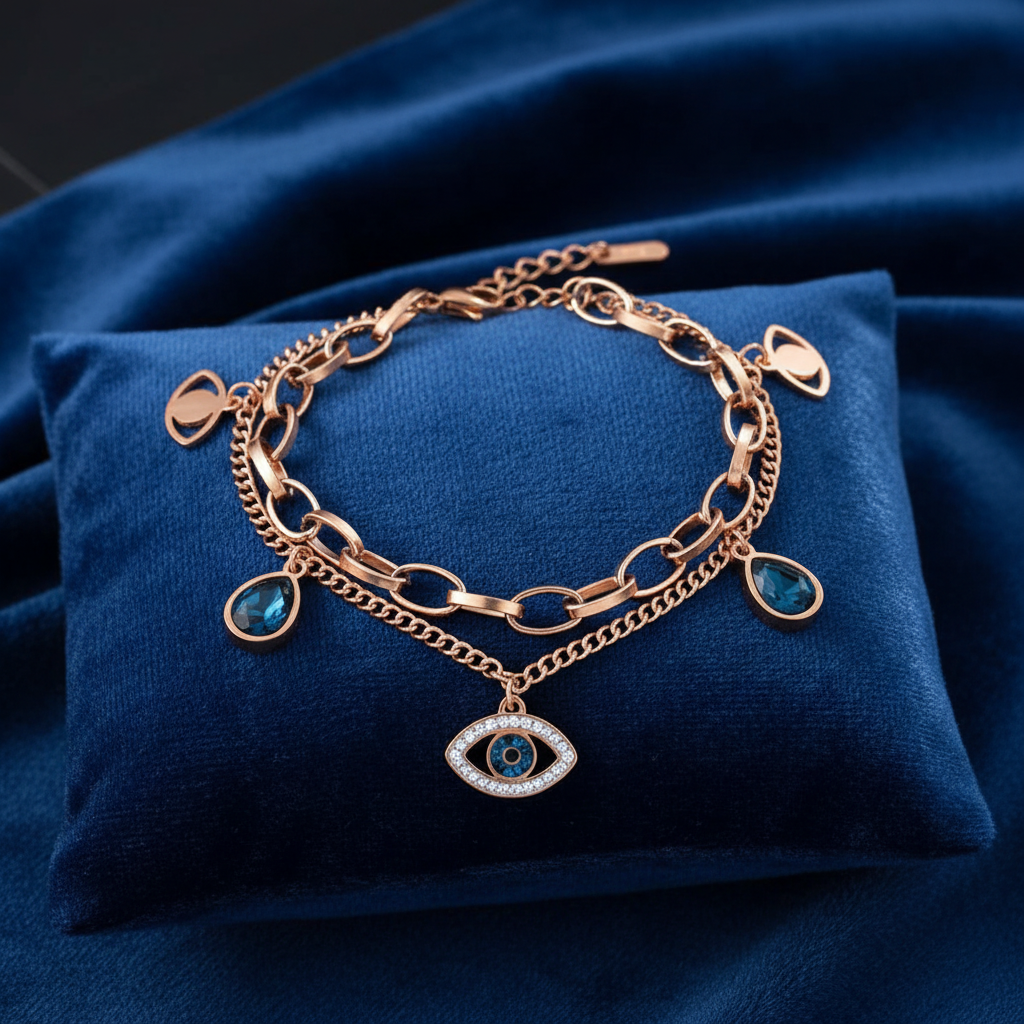 Bracelet on velvet cushion