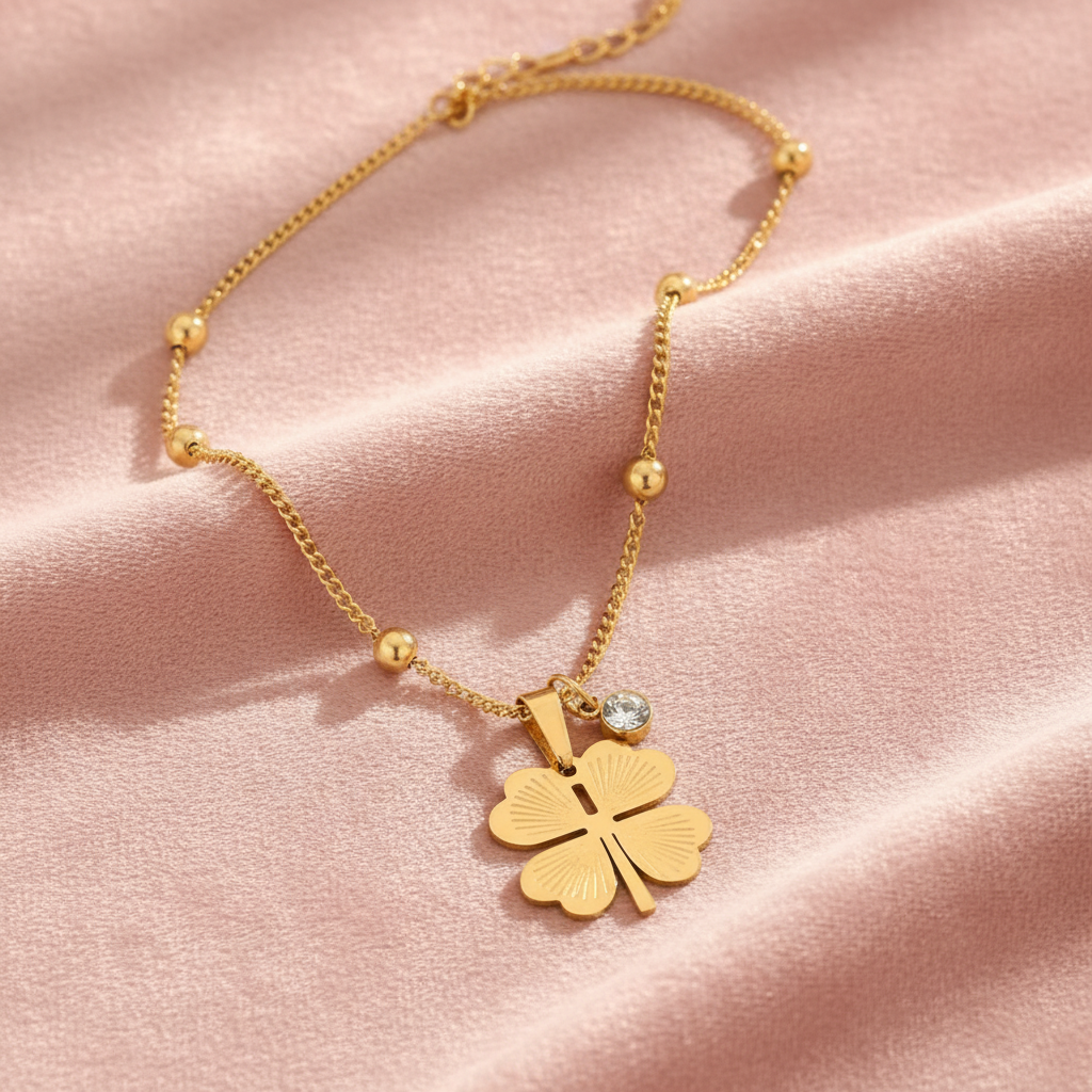 Lucky Bloom Necklace – Blush Pink Velvet