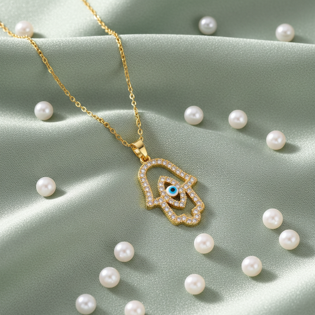 Nazar Shield – Sage Green Silk