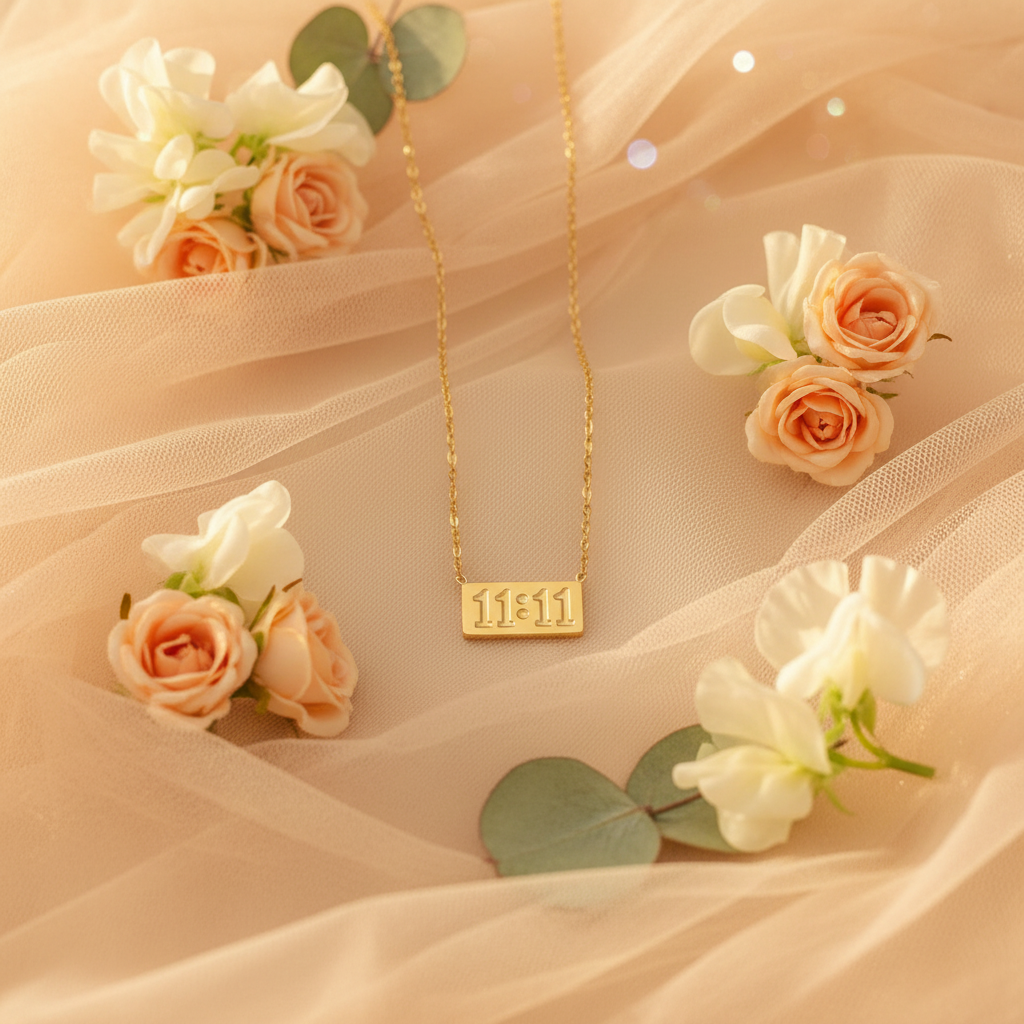 Peach tulle with flowers