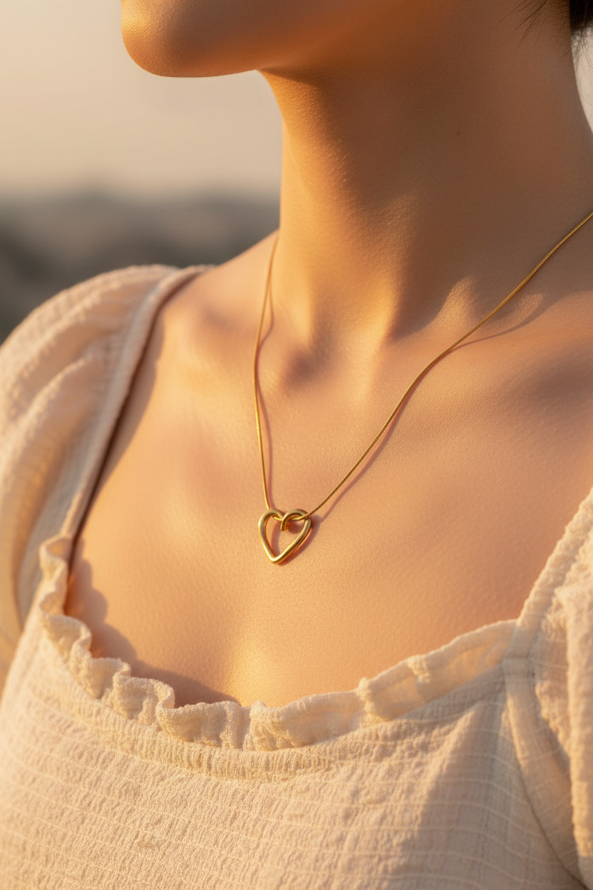 Romantic neckline shot