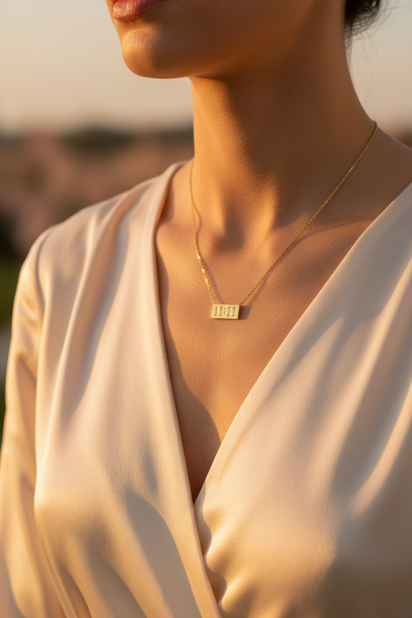 Romantic neckline shot