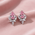 Rose Luxe Earrings – Blush Pink Velvet