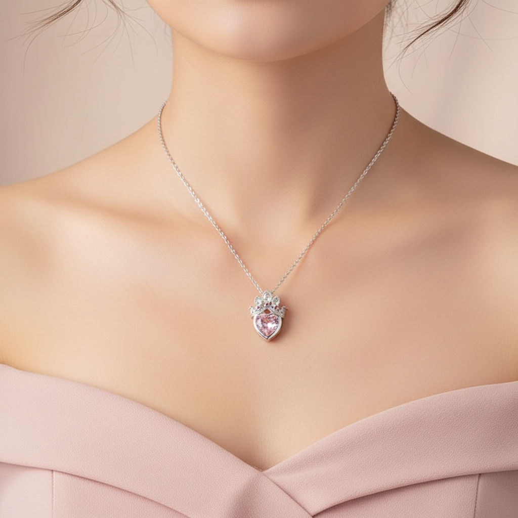 Royal Heart Crown – Neckline Shot