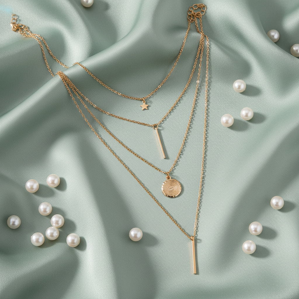 Sage green silk with pearls