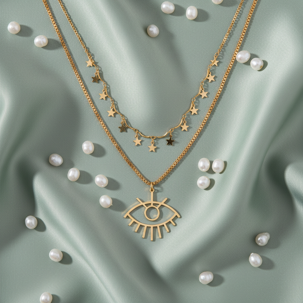 Sage green silk with pearls