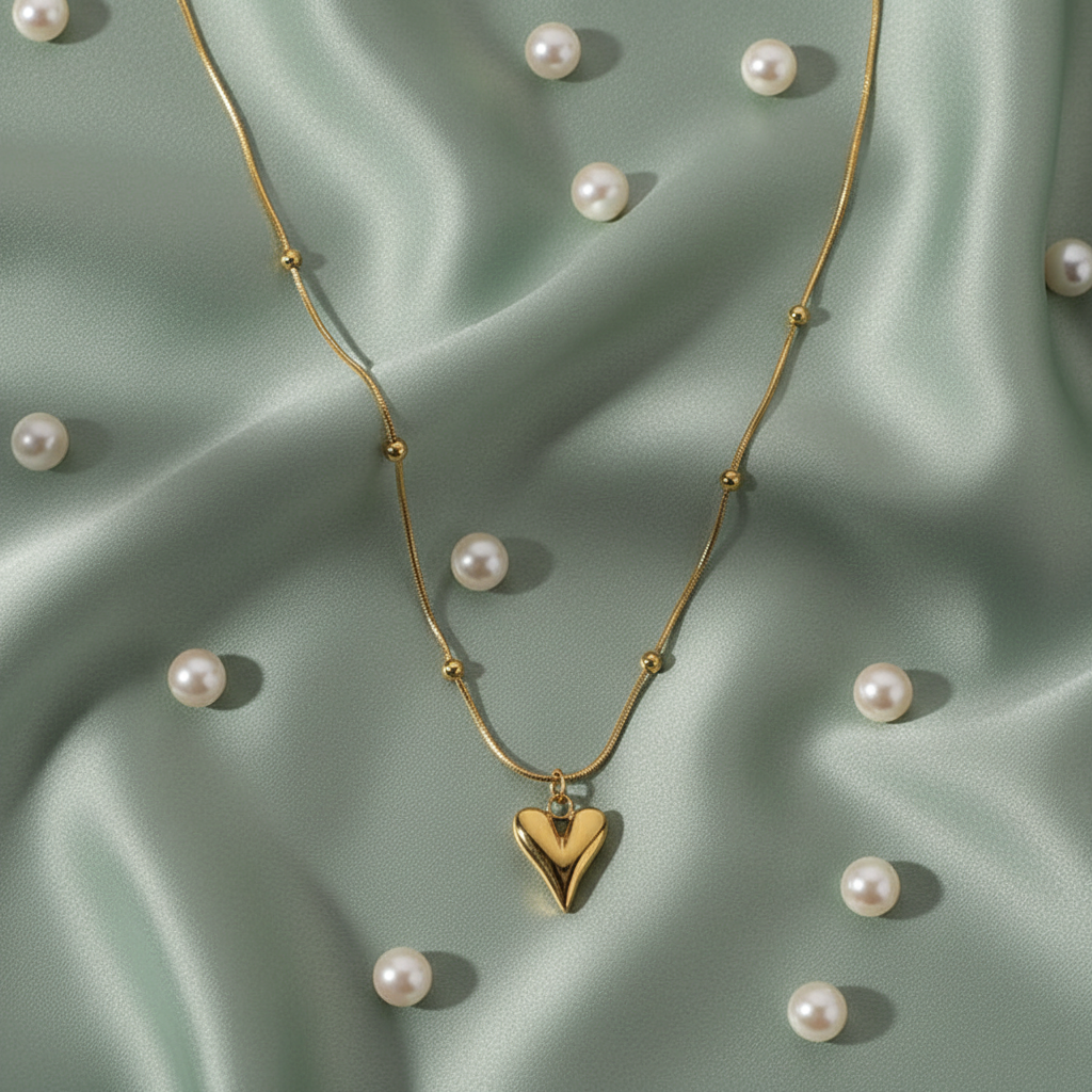 Sage green silk with pearls