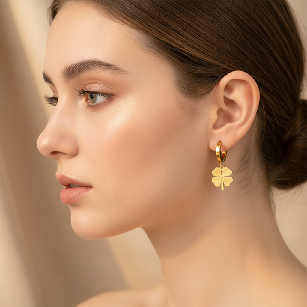 Tiny clover close-up ear shot