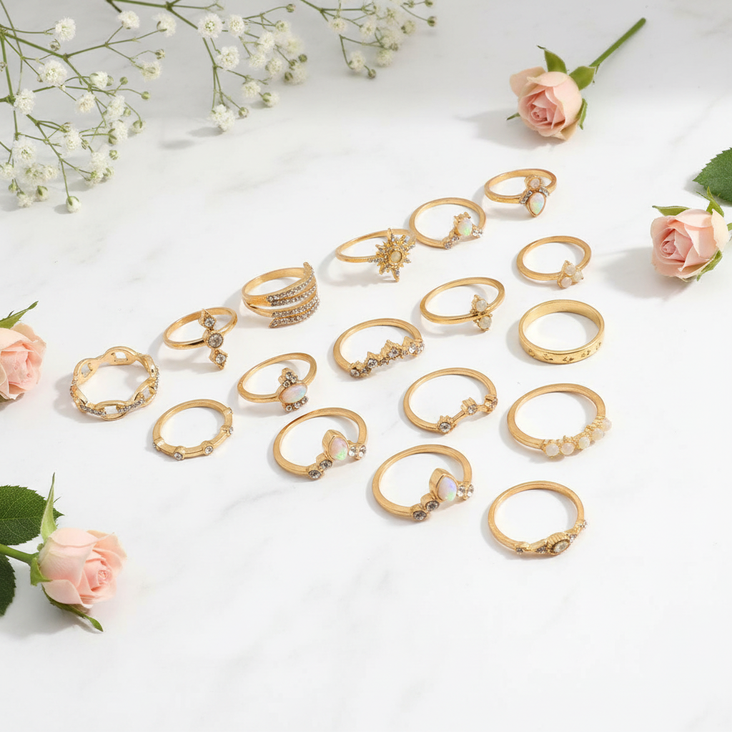 White marble with flowers
