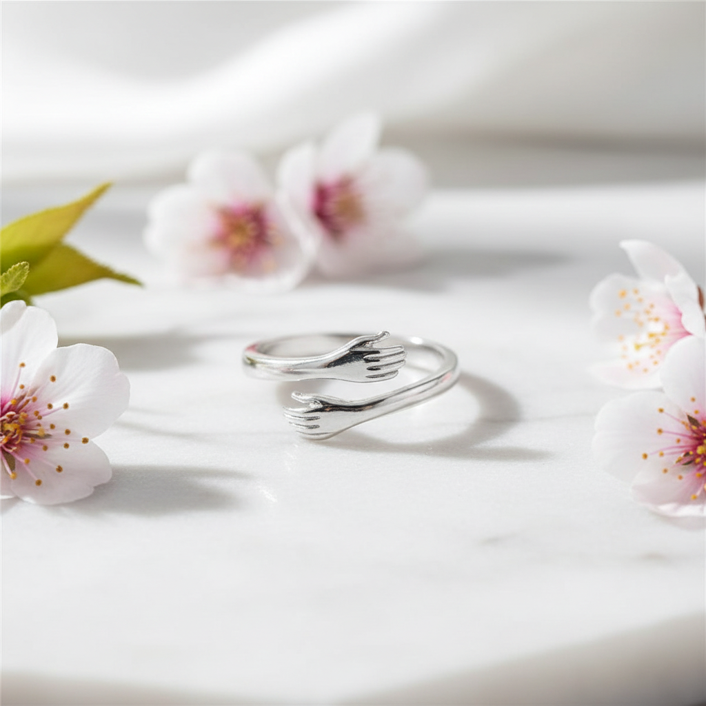 White marble with flowers