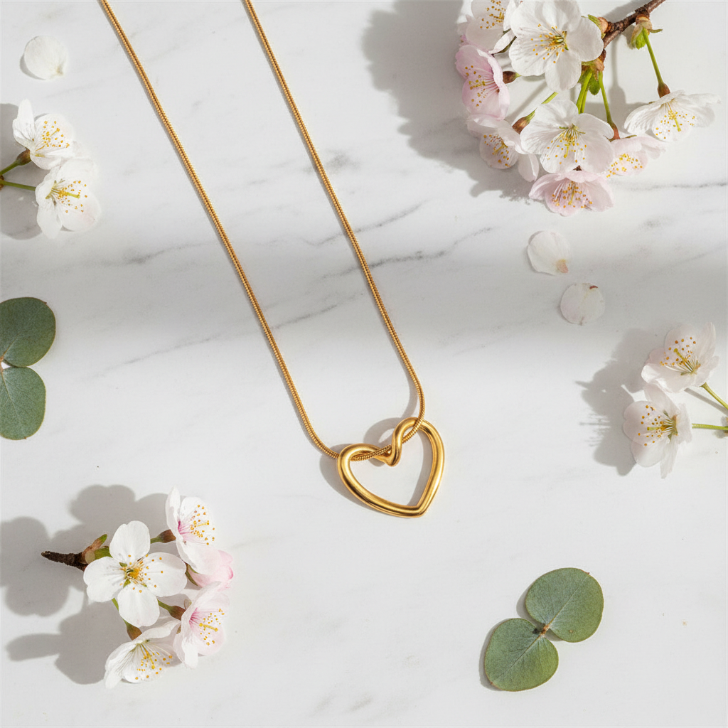 White marble with flowers