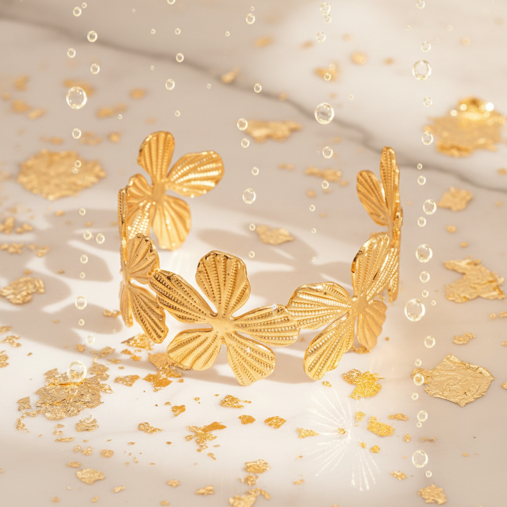 White marble with gold leaf