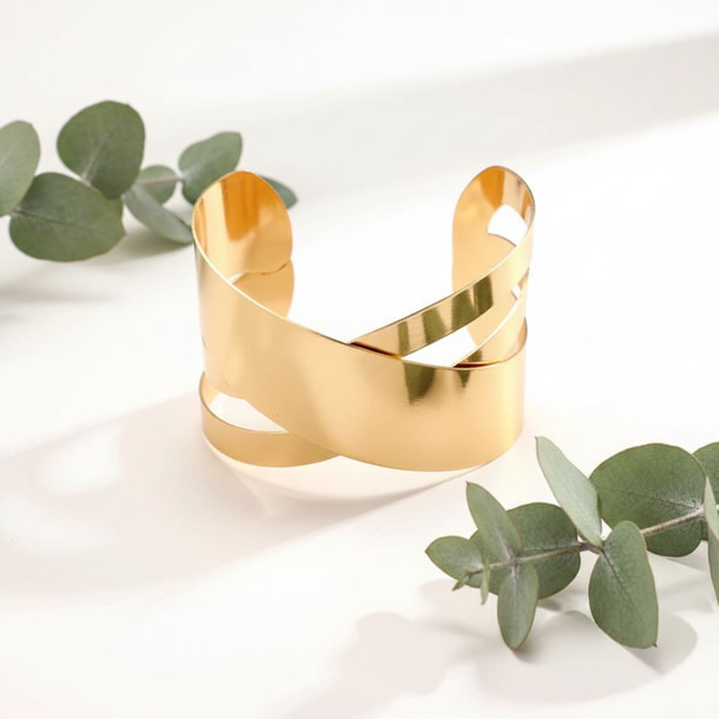 White surface with eucalyptus